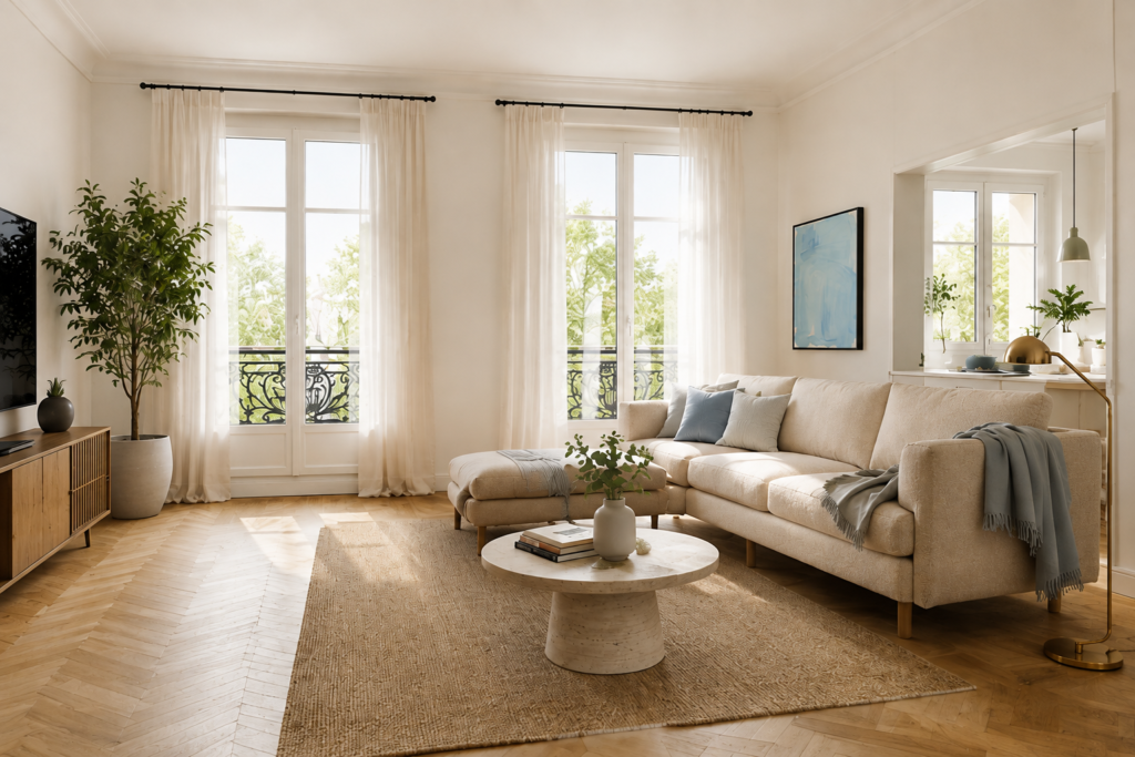 Salon Moderne Appartement Nantes 1024x683